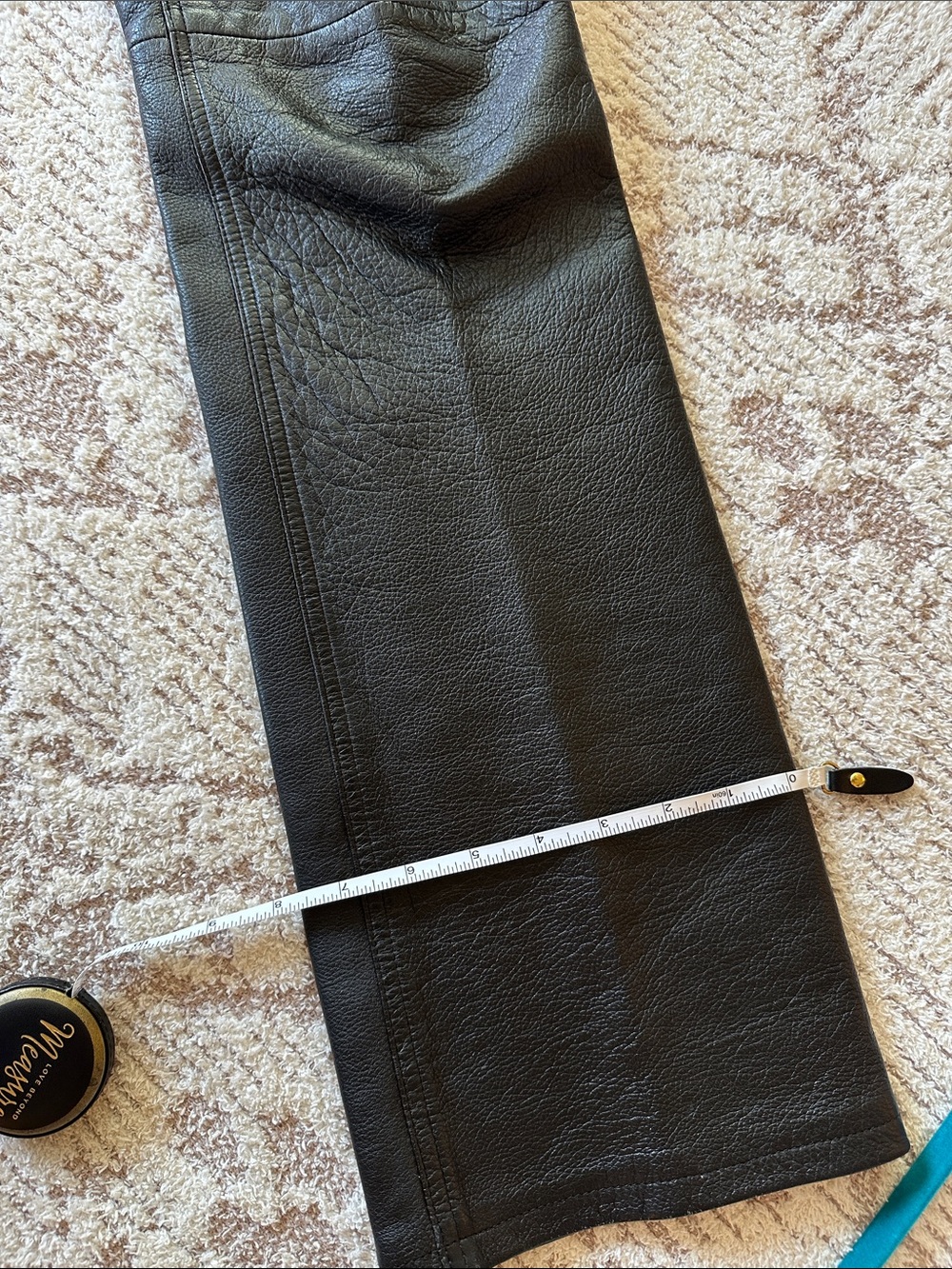 Vintage Co-operative 100% Leather Straight Leg Pants Size 6 Black Lined - Picture 13 of 17